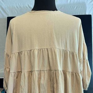 Bluivy Sand-Toned Tiered Blouse Size M/L NWOT